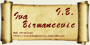 Iva Birmančević vizit kartica